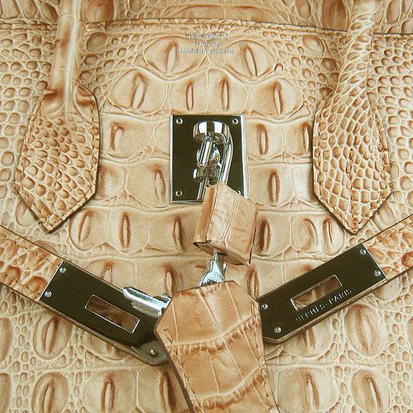 Replica Hermes Birkin 30CM Crocodile Head Veins Bag Earth Yellow 6088 On Sale - Click Image to Close